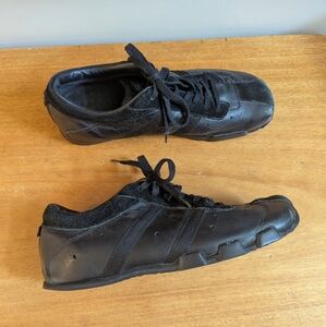Vintage Y2K Diesel Black Leather‎ Sneakers Trainers Low Profile